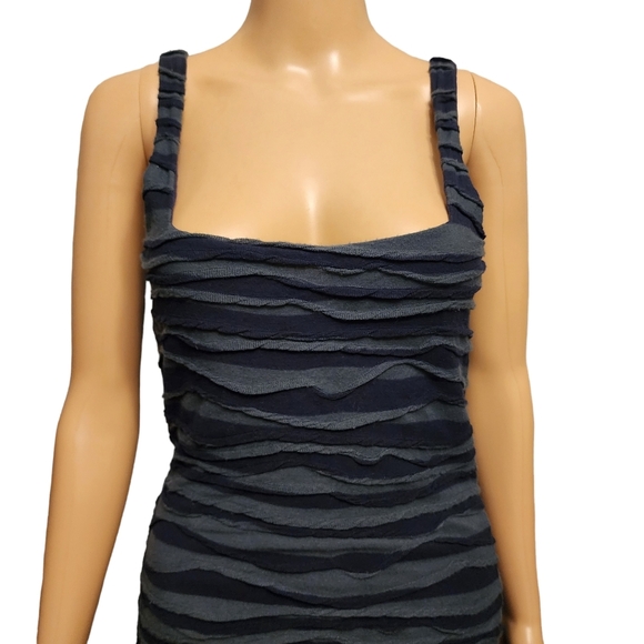 Free People Distressed Cloth Striped Sleeveless Dress Size M - Picture 2 of 12